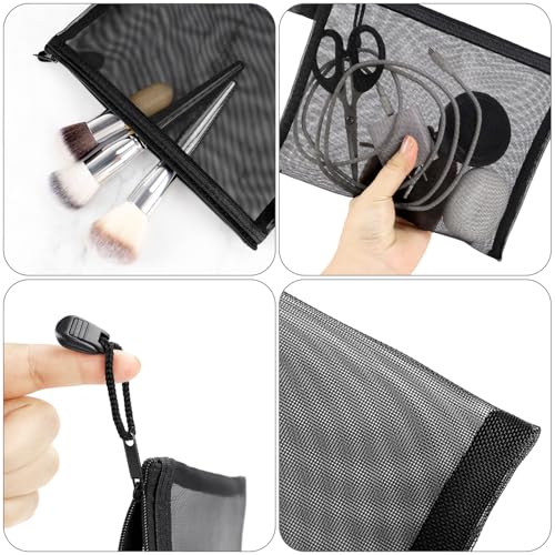 Set de 6 bolsas de malla con cierre negro miniatura 3