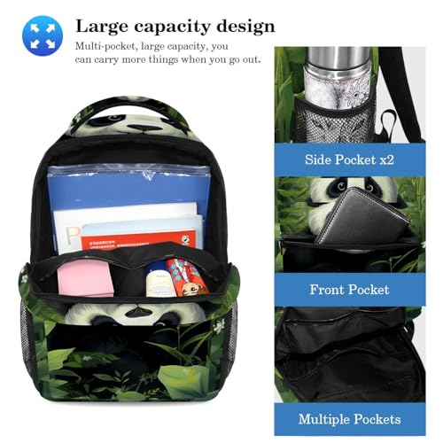 Sac à dos panda scolaire multicolore avec trousse pour fille et garçon - 3