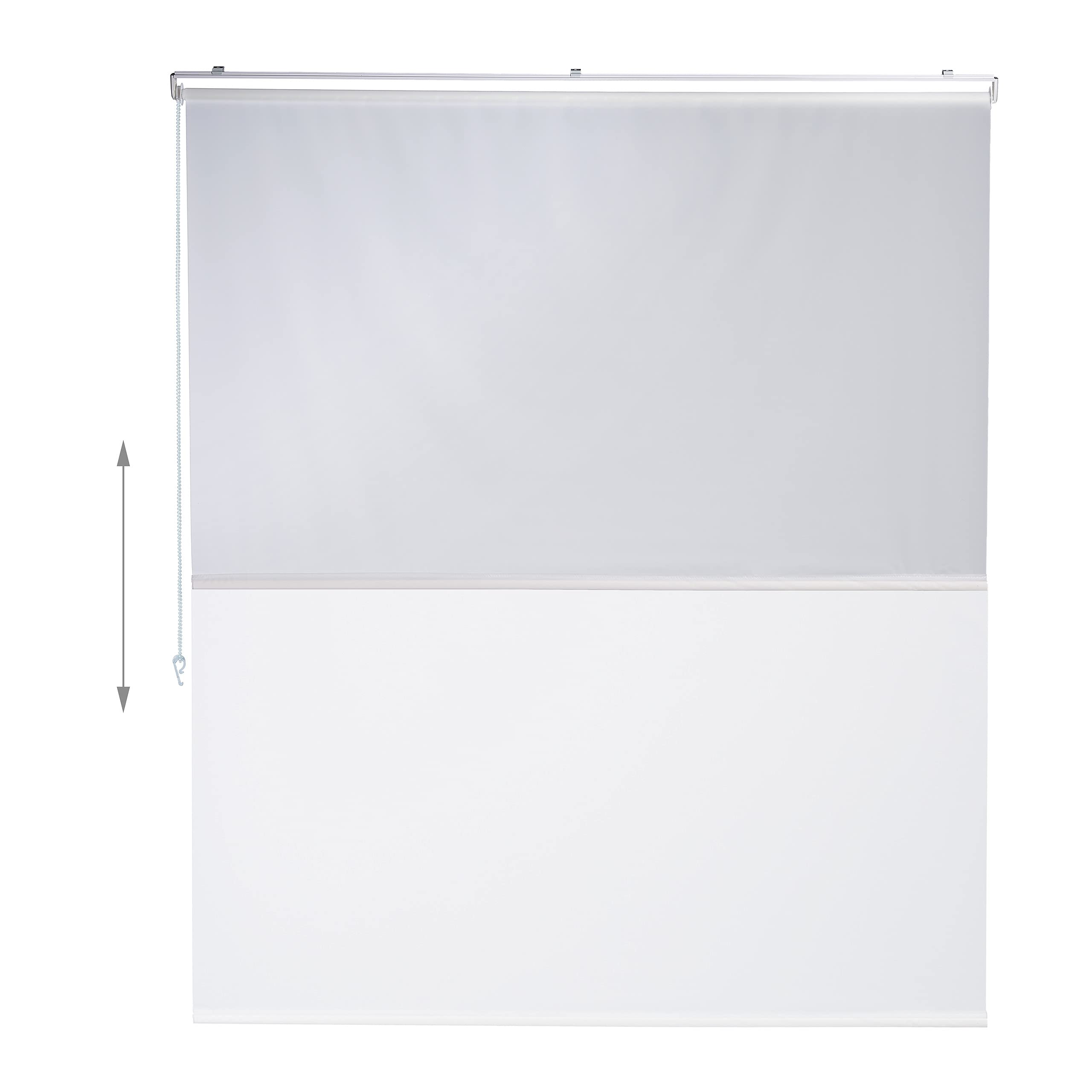 Relaxdays Duschrollo, 140x240 cm, Seilzugrollo für Dusche & Badewanne, Decke & Fenster, Badrollo wasserabweisend, weiß