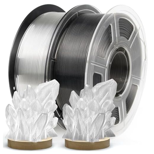 IEMAI Clear PETG Filament 1.75mm Bundle 2kg, Crystal 3D Printer Filament Up to 600mm/s Printing, 1kgx2 Spools Transparent+Smoke Gray for Lampshade, Creative DIY, Home Decor