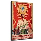 EviKoo Joseph Stalin Portrait Poster Canvas Wall Art HD Printing Modern Aesthetics Home Office Cafe Living Room Bedroom Home Garage Decor (08×12inch-No Framed)