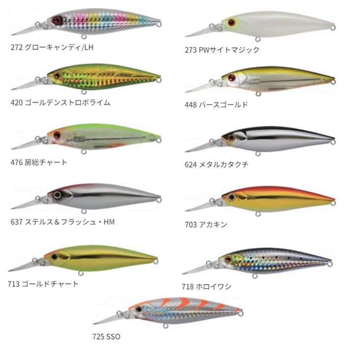 Zipbaits Zabra Shad Kayla 80SP #713 Gold Chart