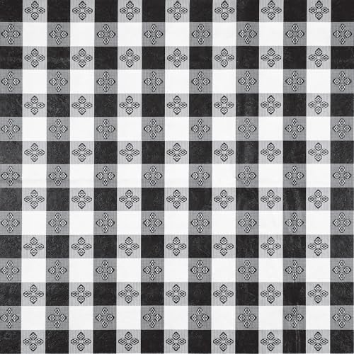 Nappe vinyle motif échecs TBCO-90K table rectangulaire 229 x 132 cm