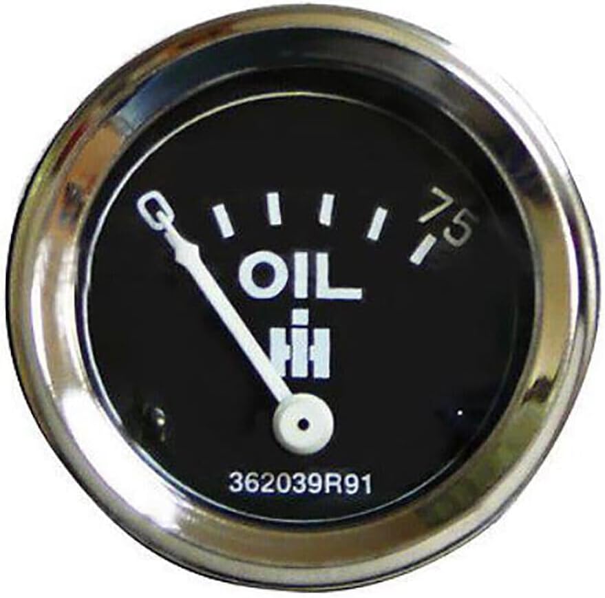 iIHS502 Oil Pressur. Gauge (0-75PSI) - Dashh mountedd Fits forInter l MPN: 362039R91