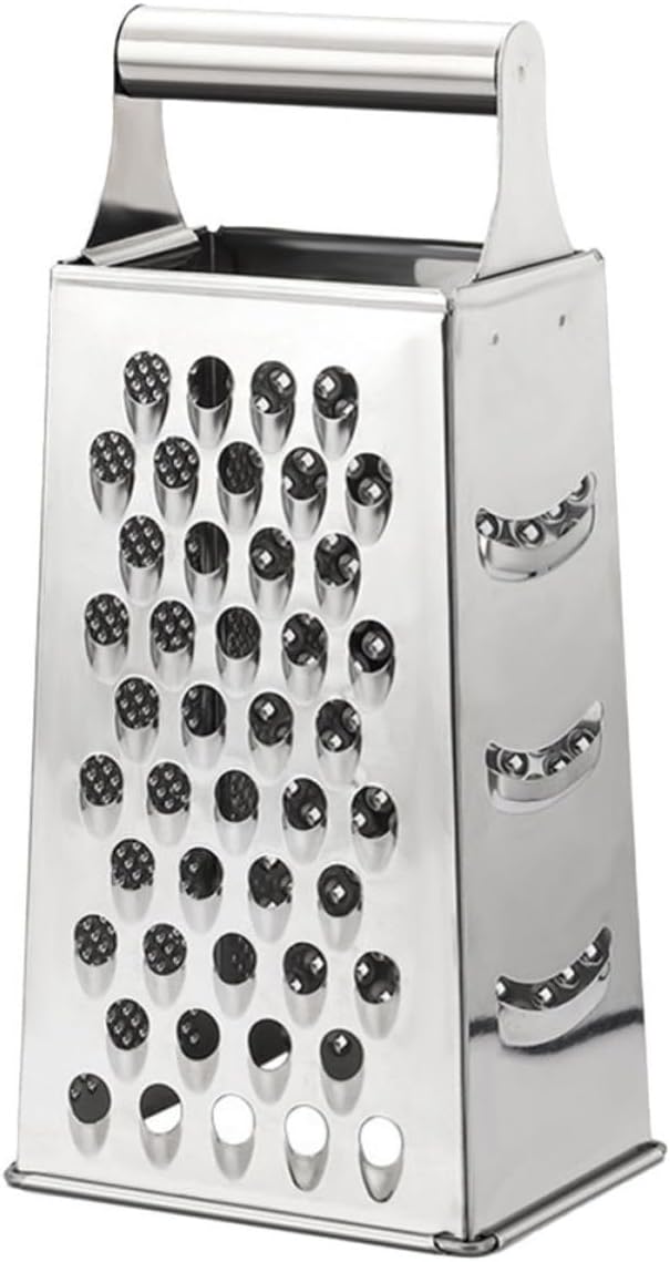 TIDTALEO Stainless Steel Kitchen Grater Multi-purpose Food Cheese Grater for Shredding Vegetables and Fruits with Sturdy Silver Material, for Home Cooking and Meal Preparation