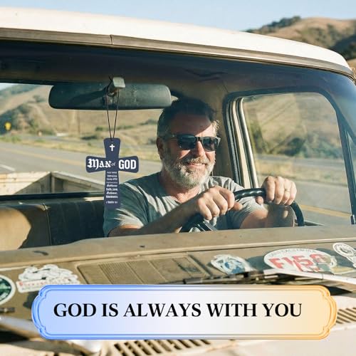 Image of Fumete 24 Pcs Christian Gifts for Men Man of God Cross Car Air Fresheners Bulk Inspirational Religious Scripture Scented Hanging Ornaments for Pastor Church Clergy Sunday School