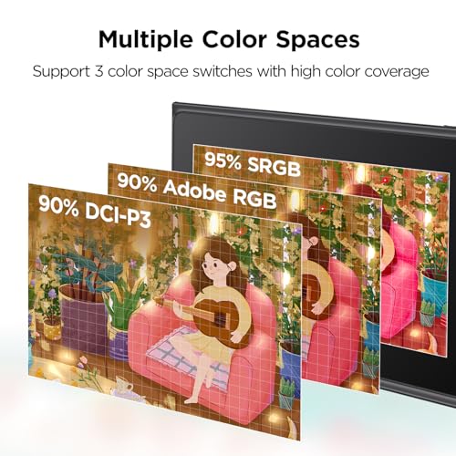 ugee UE12 11,6 Zoll Grafiktablett mit Display,Pen Display mit 124% sRGB mit 8 Shortcut-Tasten...