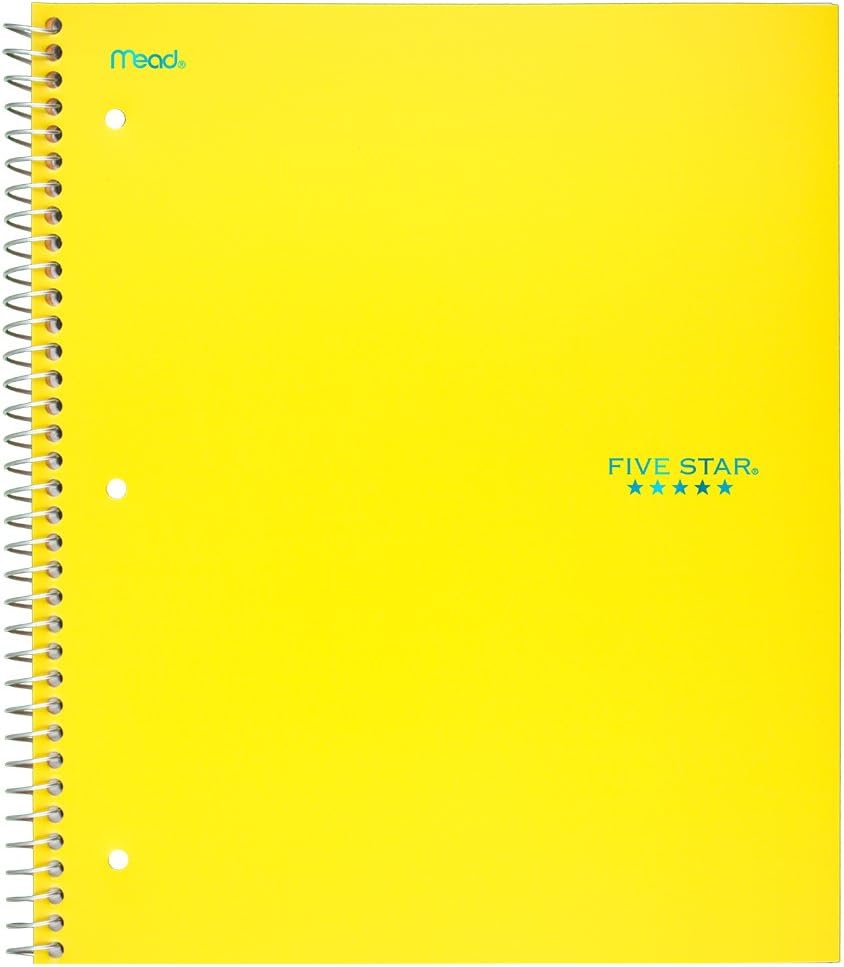 Five Star Spiral Notebook, 1 Subject, Graph Ruled Paper, 100 Sheets, 11