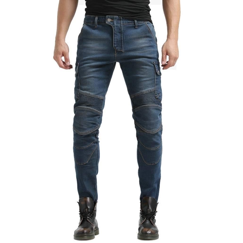 Uomo Moto Jeans Motociclette Pantaloni con Fodera Protettiva in Aramide Armature Motorcycle Pants
