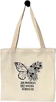 Sacola Ecobag Algodão Cru Tecido Pano Mudanças Borboletas