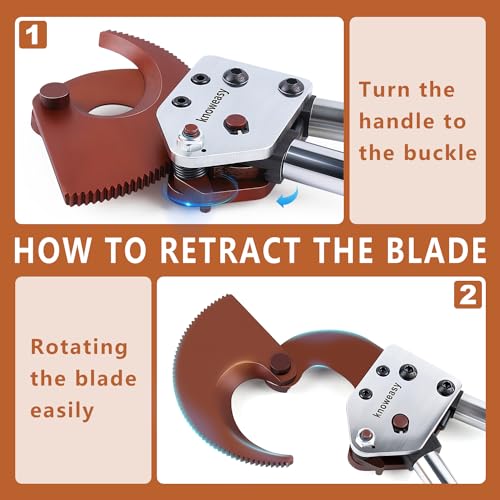Image of Knoweasy Heavy-Duty Ratcheting Cable Cutters: Efficient J40 Wire Cutter for Large Copper, Aluminum, and Armored Cables up to 300 mm, Perfect for Electrical and Communication Cable Cutting