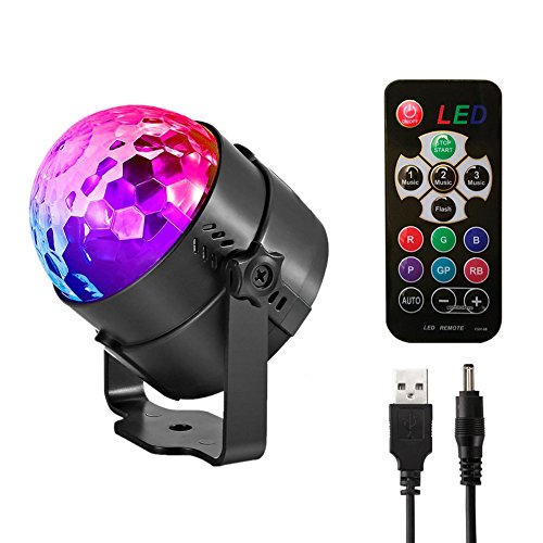 Portable Sound Activated Party Lights Dance Light Disco Ball Party Strobe Light DJ Lights Magic Led Stage Lights for Christmas Holiday Party Gift Kids Birthday Celebration Decorations Ballroom Room