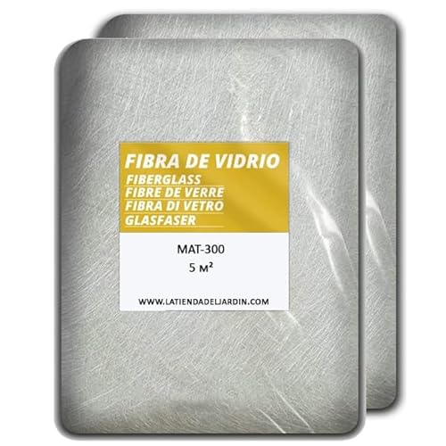 Suinga Fibre de verre MAT-300 (densité 300 gr/m2) 10 m2. Maille en fibre de verre pour réparer toutes sortes d'accessoires