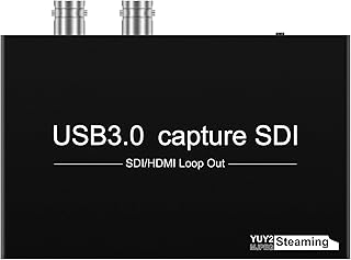 SDI Capture Card 1080P60fps HDMI/SDI to USB3.0 Video Capture Card with SDI Loopout Adapter USB3.0 Video Recording for Camera PC Live Streaming for Windows, Linux, OS