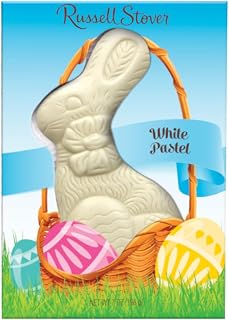 Russell Stover White Pastelle Flat Back Rabbit, 7 oz.