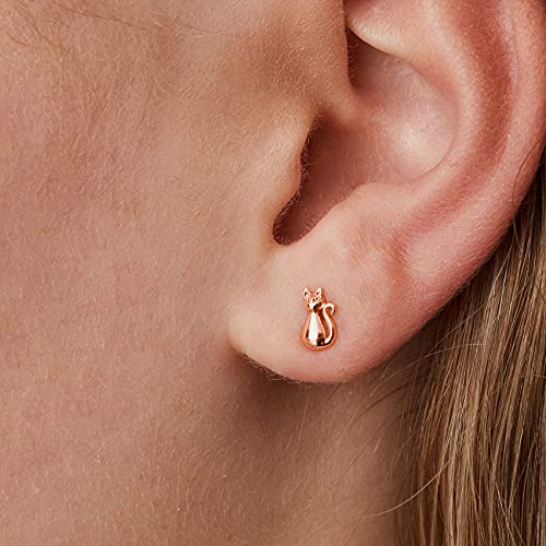 Image of PAVOI 14K Gold Plated 925 Sterling Silver Bar, Dot, Heart, Triangle, Star, Cat | Dainty Earrings for Women - Valentines Day Trendy Jewelry