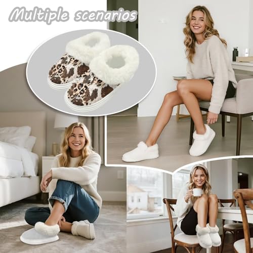 GIFTPUZZ Animal Womens Fluffy Slippers Fuzzy Indoor/Outdoor Shoes Warm Winter House Shoes Anti-Skid Size 5.5-12.5 7