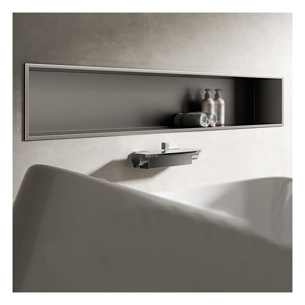 ZOCWJK Stainless Steel Bathroom Niche Shelf Waterproof Shower Organizer Caddy for Easy Installation Recessed Storage Shelf for Bathroom