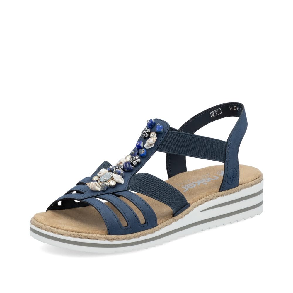 Rieker Women's Mules V0649, Women's Slippers, Blue 14, 5 UK