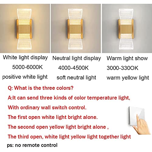 Applique murale moderne LED créative acrylique double éclairage au design géométrique - 8