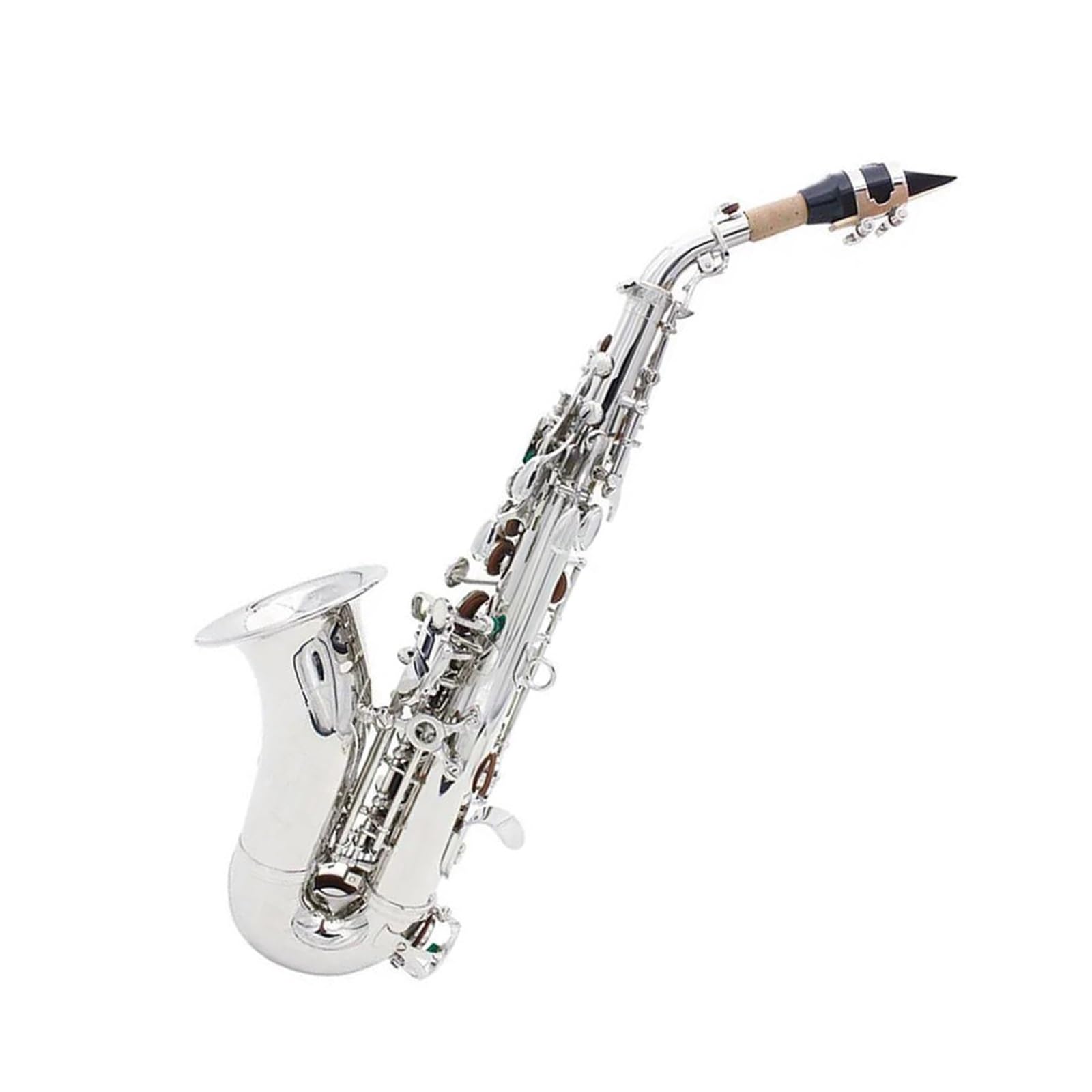 Saksofon Saksofon Sopranowy Bb Posrebrzany Mosiądz Profesjonalny Instrument B Płaski Saksofon Z Futerałem Akcesoria Do Instrumentów Muzycznych