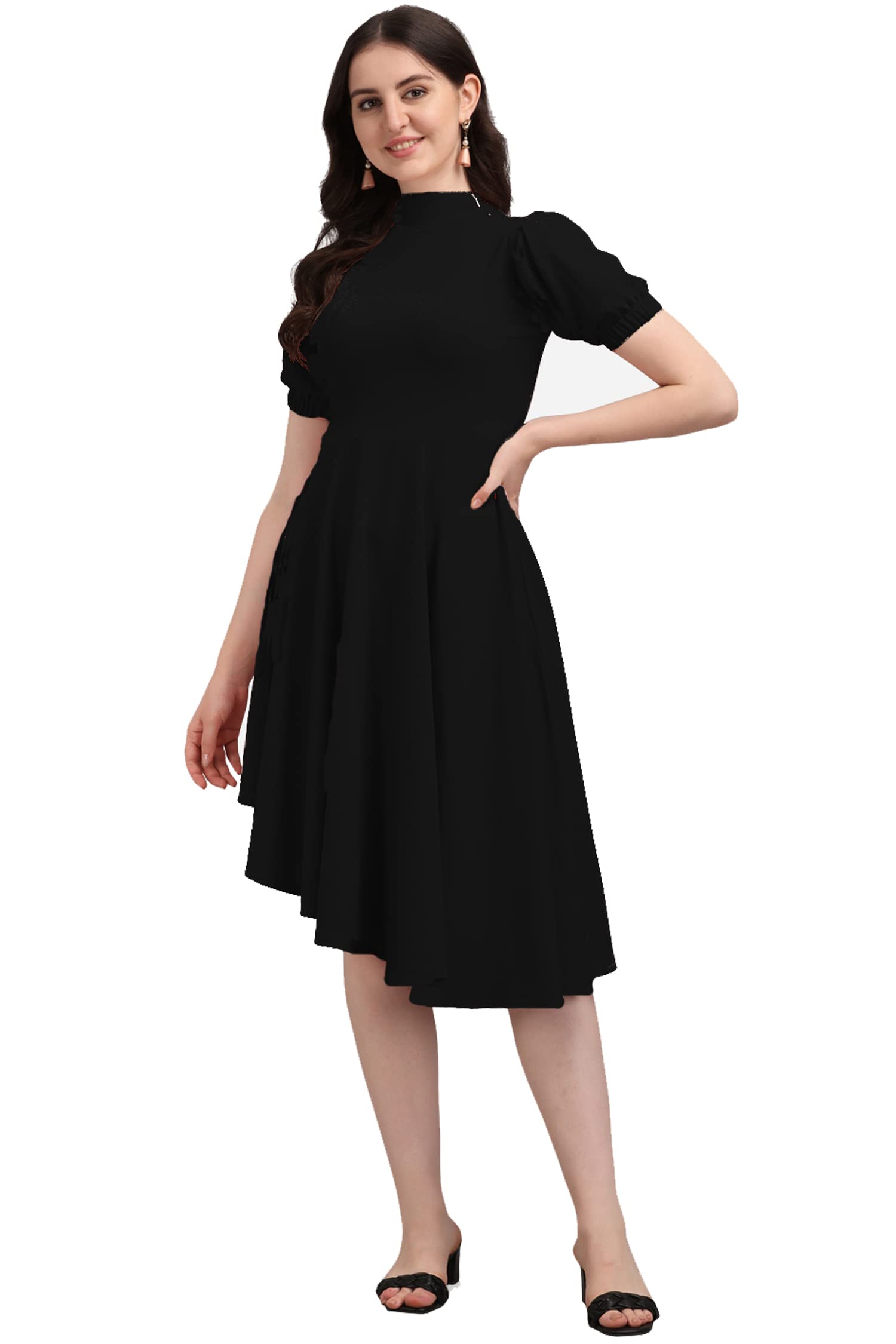 Women’s High-Low Knee Length Dress(Ruby-062-to-069)