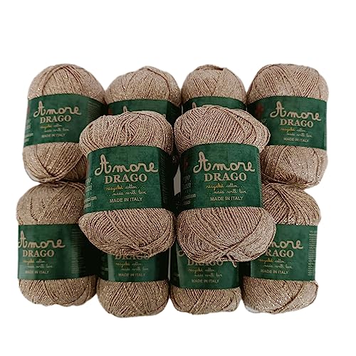 Fils brillants : lot de 10 pelotes de coton avec Lurex – pour des créations scintillantes et...