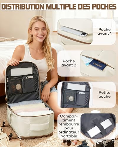 Sac de voyage cabine 40x30x20 cm bicolore avec compartiment chaussures - 3