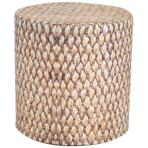 Delsit Outdoor Ottoman Pouf - Waterproof Foot Stool for Indoor and Outside Use, Round Footstool with Removable Cover, Living Room Decor & Patio Furniture, Made in Europe