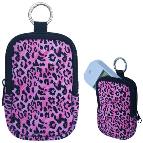 Neoprene Hand Sanitizer Spray Holder Compatible with Touchland, Shockproof Protective Sleeve with Zipper & Snap Hook, Soft Travel Case Keychain