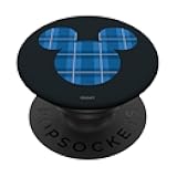 Disney Mickey Mouse Icon Blue Plaid PopSockets Standard PopGrip