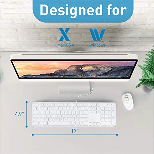 Macally Slim Wired Keyboard and a Silent Wired Mouse, Classic Apple Essentials