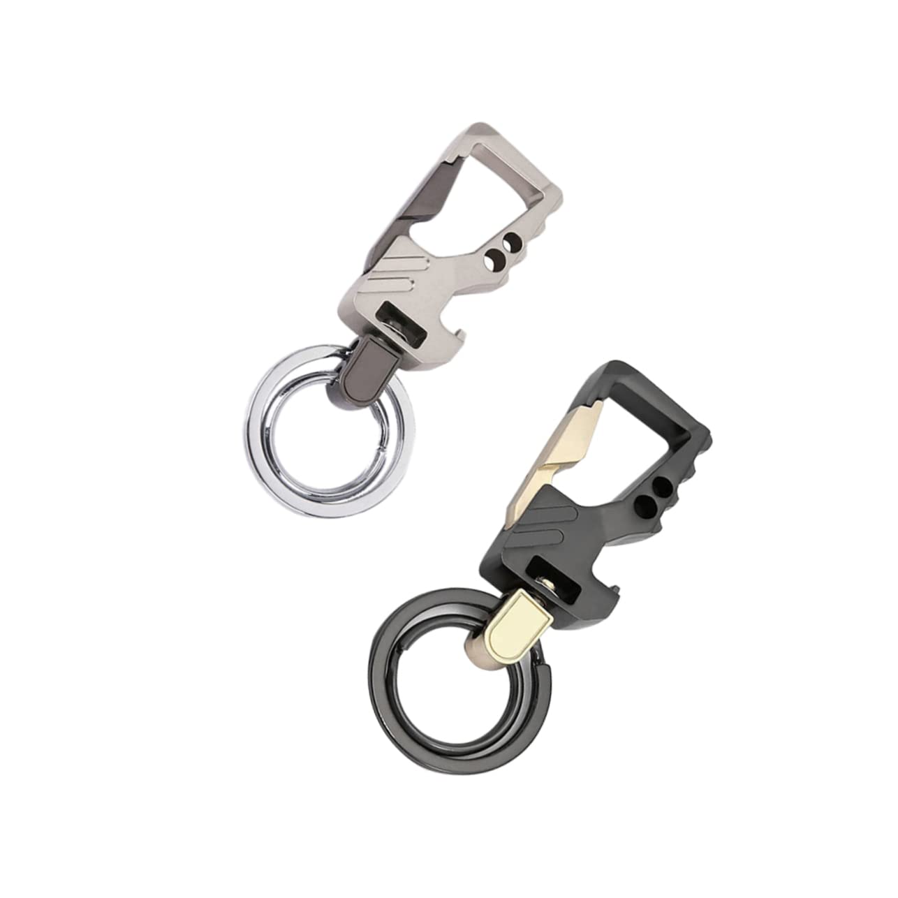 Oasisgalore 2 Pcs Wine Cork Opener Key Carabiner, Beer Bottle Opener Small Metal Keychain Metal Key Ring Key Chain for Men