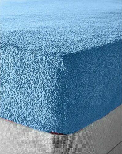 Teddy Bear Fleece Fitted Sheet Single, Double, King, Super King Size (Sky Blue, Single)