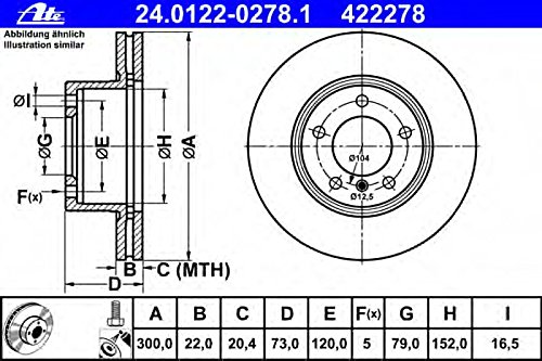 Preisvergleich Produktbild ATE 24.0122-0278.1 Bremsscheibe
