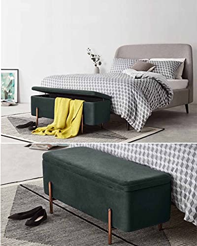 Pouf de rangement pliable avec charnière de sécurité anti-pincement - 3