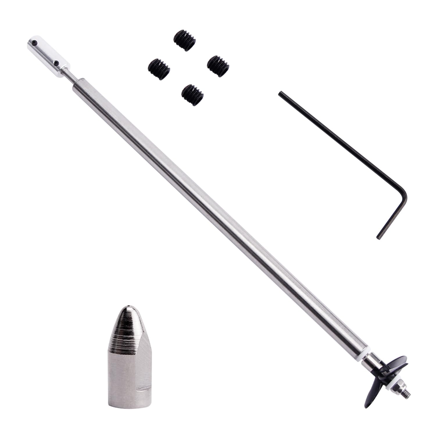 Fielect Drive Shaft w Propeller and Universal Joint for RC Boat, L200mm Shaft, L150mm Sleeve, D36mm Propeller, Fit for 4mm Motor Shaft