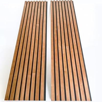 2 Pack Wood Slat Acoustic Wall Panels 47.2" x 11.8" Sound Absorbing Panels for Interior Decor and Room Acoustic Treatment Panel for Ceiling and Wall (Walnut)