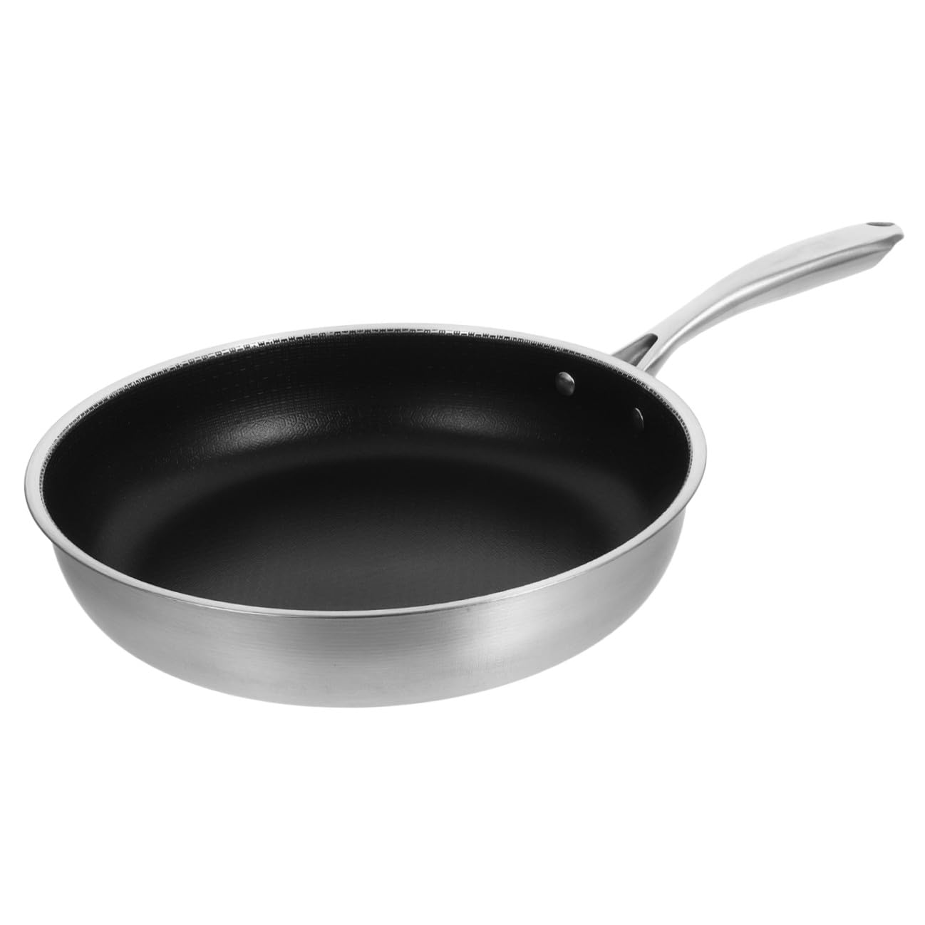 CANIGHT Padella in Acciaio Inossidabile Antiaderente Manico Ergonomico, Adatta per Cucine a Gas, Elettriche a Induzione, per Friggere Uova e Bistecche