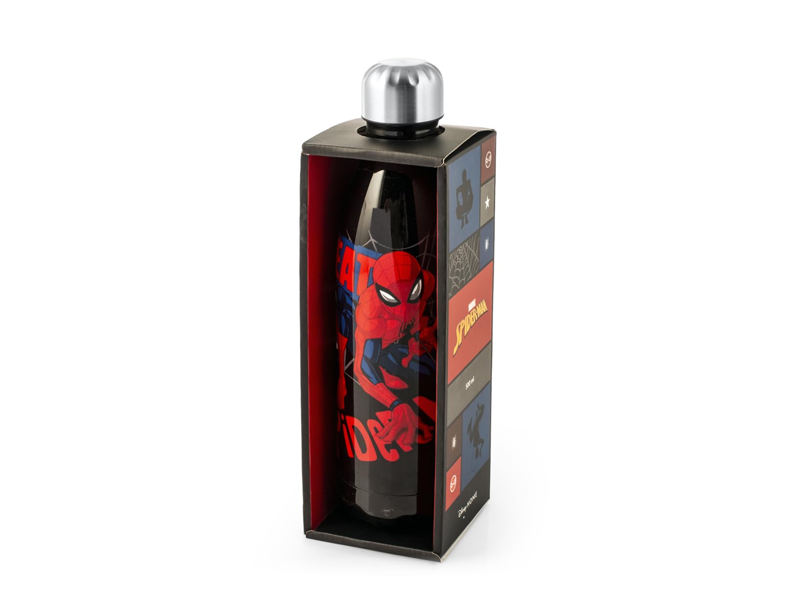 H&H 9866400 spiderman bottiglia termica bimbo, acciaio inox, decorata, lt 0, 5