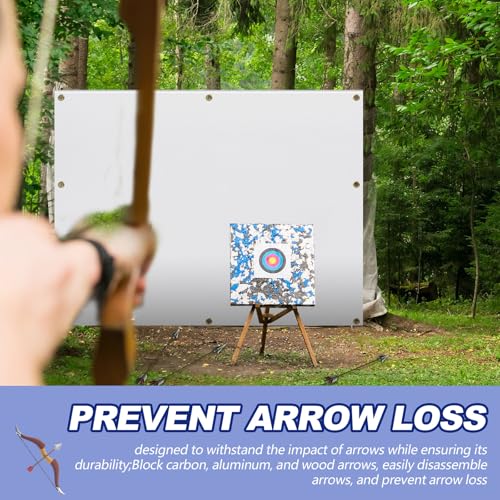 Image of Silipull Archery Backstop Netting Heavy Duty with Rope and Hooks Slingshot Archery Net for Backyard Shooting Accessories