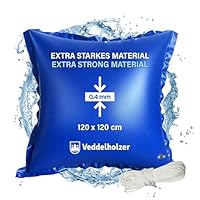 Veddelholzer XXL 120 x 120 cm Luftkissen Rund inkl. 4 m Seil Poolkissen zur Poolabdeckung. Perfektes Zubehör Wintermittel zur Pool Überdachung, Abdeckung im Winter und bei schlechtem Wetter