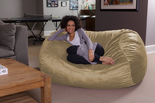 Sofa Sack - Plush Bean Bag Sofas With Super Soft Microsuede Cover - Xl Memory Foam Stuffed Lounger Chairs For Kids, Adults, Couples - Jumbo Bean Bag Chair Furniture - Camel 6' #TOP3