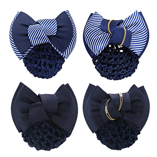 4 piezas clip para cabello con moño azul miniatura 1