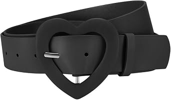 Womens Heart Buckle Belt Heart Shaped Faux Leather Adjustable Belts Fashion All Seasons Cute Belts