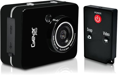 Miniatura 6 de Gear Pro Cámara de acción deportiva - Mini videocámara HD 1080P con cámara de 12 MP pantalla táctil de 24 pulgadas tarjeta SD USB HDMI batería funda