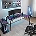 EUREKA ERGONOMIC RGB LED Lights 60 Inch L Shaped Reversible Black Glass Gaming Desk Home Office Computer Table GTG L60