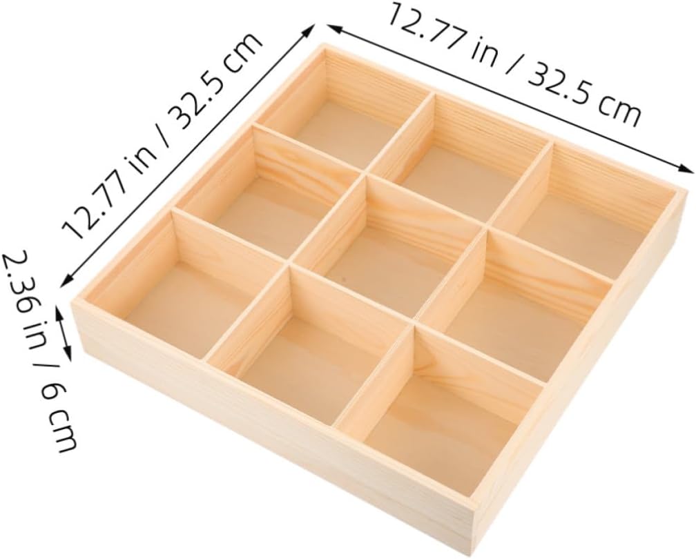Wood Drawer Organizer for Accessories and Small Items Organization with Multi-compartment Design 2pcs for Socks and Ties Storage, Space-saving Closet Storage Box