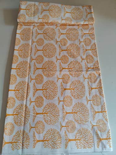 Image of Floral Printed Cotton Fabric Cloth Hand Block Print Fabric Women Material Running Jaipuri Hand Block Printed Women Dress Material Kurtis Natural 44 inch Inches Width 2.5 Meter (Pattern 15)