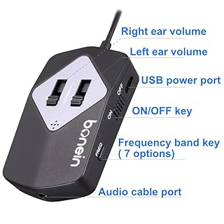 HOSAYA Bone Conduction Hearing Headphone for people with Hearing difficulty Hearing earphone for Elderly to Watch TV or Communicate healthy bone conduction hearing 7 sound frequency for comfort option